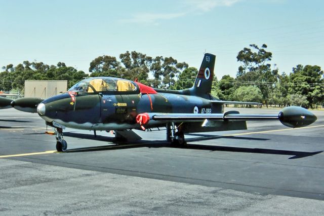 A7069 — - AUSTRALIA - AIR FORCE - COMMONWEALTH CA-30 (MB-326H) - REG A7-069 (CN CA30/69) - EDINBURGH ADELAIDE SA. AUSTRALIA - YPED (7/11/1992)35MM SLIDE CONVERSION SCANNED WITH A EPSON V700 PERFECTION FLATBED SCANNER AT 6400 DPI.