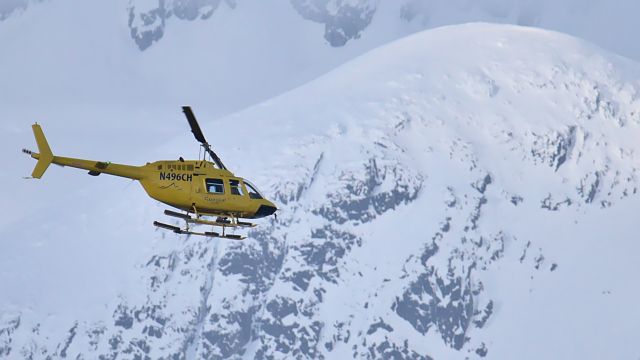 Bell JetRanger (N496CH) - Heading to Juneau from the north.