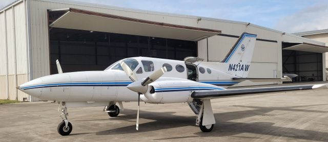 Cessna 421 (N421AW) - Just before flying from Lafayette, LA to KCCR in December 2021