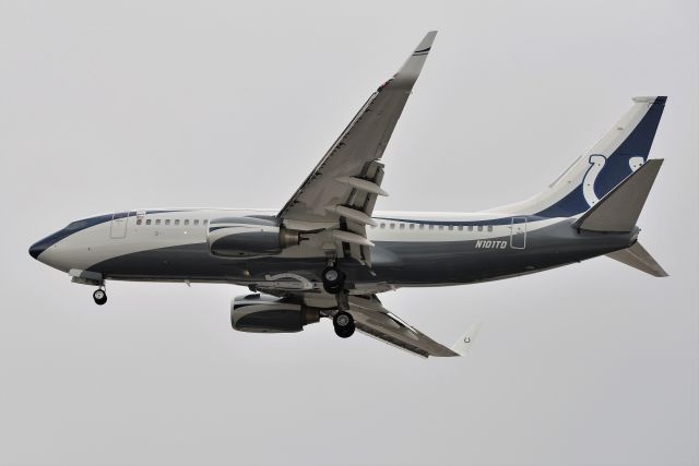 Boeing 737-700 (N101TD) - Indianapolis Colts owners new (22 year old) BBJ on its delivery flight arriving 23-L on 10-17-20 from GED under overcast skies.