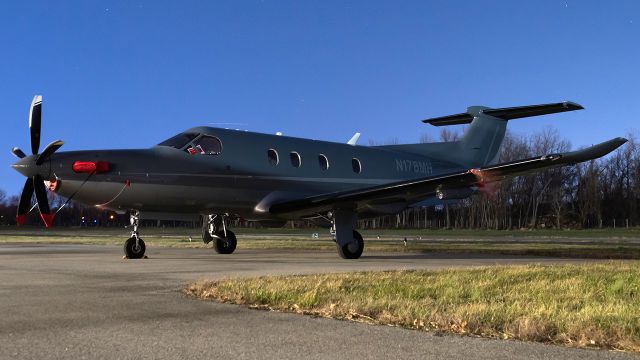 Pilatus PC-12 (N178MH) - N178MH with some fresh paint sleeping on the ramp at College Park Airport 