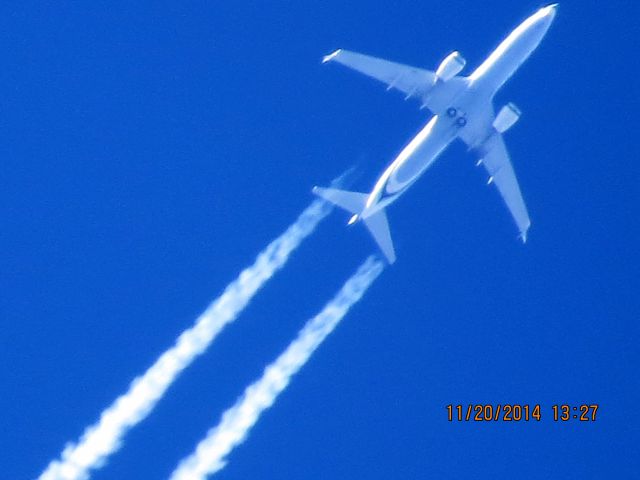 Boeing 737-800 (N556AS) - Alaska Airlines flight 16 from SEA to MCO over Baxter Springs Kansas (78KS) at 37,000 feet.