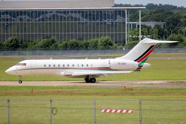 Bombardier Global 5000 (VQ-BSK) - Lining up to depart rwy 24 on 5-Jul-21 heading for LGAV.