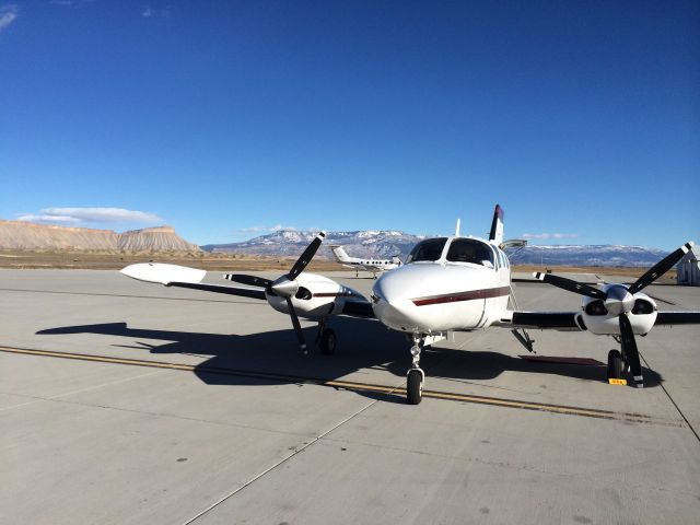 Cessna 421 (N456CC) - Golden Eagle N456CC on the ramp at KGJT