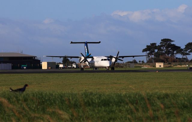 ATR ATR-72 (ZK-NEO) - Taxis onto Invercargill New Zealand Runway 04 with a Christchurch flight.10 May 2015