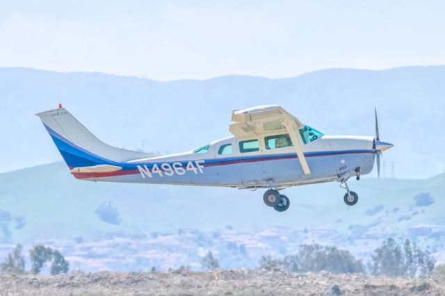 Cessna 206 Stationair (N4964F) - Cessna TU206B departs Livermore Municipal Airport (CA). April 2021.
