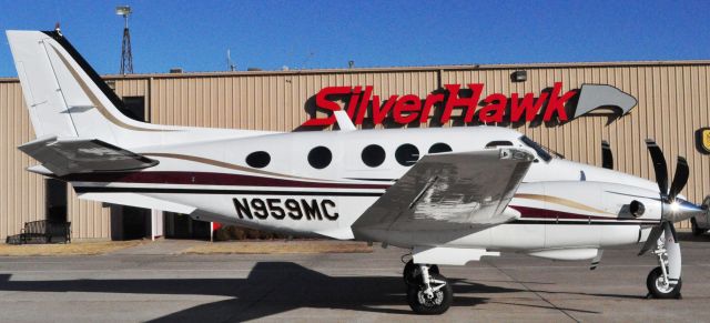 Beechcraft King Air 90 (N959MC) - This is the first C90 to fly with the new Raisbeck Swept Blade Turbo Fan Propellers and Dual Aft Body Strakes. Propellers and Strakes installed by International Propeller and Silverhawk Aviation in Lincoln, NE.