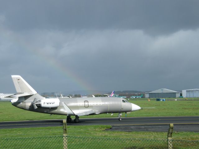 Dassault Falcon 20 (F-WWGP) - F-WWGP FAL 2000S CN 701 seen here taxing to ramp at shannon ireland on 07/03/2012 training at airport for 2 hours