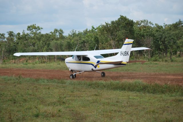 Cessna Centurion (VH-UBK) - This aircraft was being hired by TV Channel 10 for the filming at the Cattle Muster by The Biggest Loser TV show at Mt Bundy Station near Adelaide River , NT 24th March 2010.