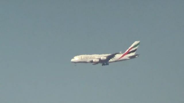 Airbus A380-800 (A6-EOI) - Just on final for landing from Dubai, half way around the world.