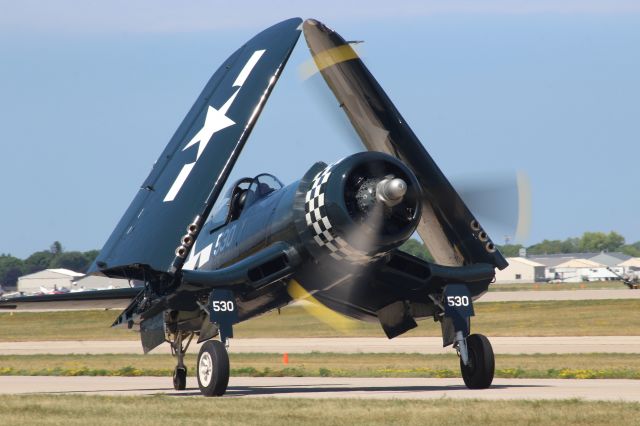 VOUGHT-SIKORSKY V-166 Corsair (N9964Z) - Friday Warbird Show.br /CAF Corsair Taxi, Wing Fold & Engine Run-Up. 