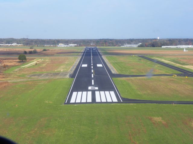 — — - On final on newly opened Rwy 6