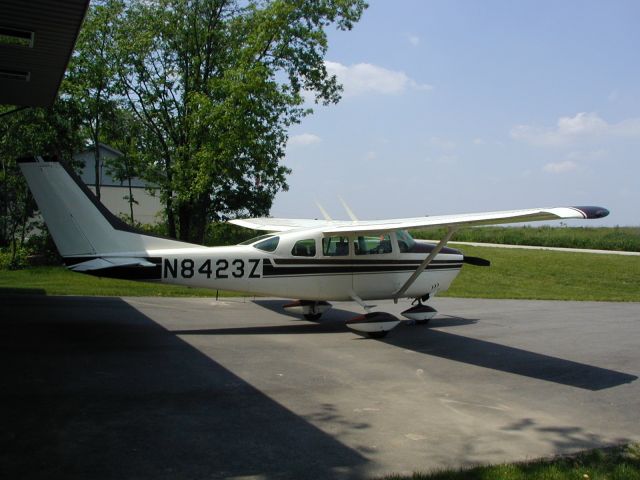 Cessna 205 (N8423Z) - On our home hangar pad at C77.