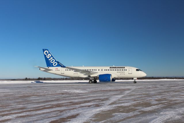 Bombardier CS100 (C-FFCO) - Beautiful winters day. Fuel stop onroute to St-Johns