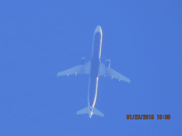 Airbus A321 (N153UW) - U.S. Airways flight 577 from PHL to LAS over Southeastern Kansas at 36,000 feet.