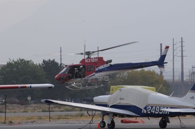 Eurocopter AS-350 AStar (N31BH) - A-Star departing to monitor a fire during the monthly Flyin breakfast. br /Best viewed in full! 