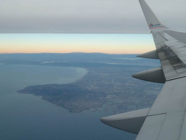 Boeing 757-200 — - Departure from LAX to MIA, clear dawn... under the layer.