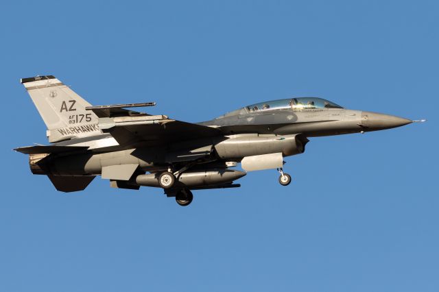 83-0175 — - AZ ANG F16D returning to base on a fall evening in Tucson.