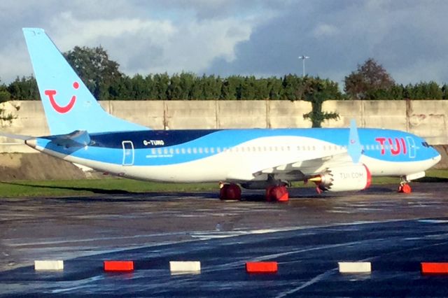 Boeing 737 MAX 8 (G-TUMG) - Seen here on 27-Oct-19.  One of five in storage at the north-east corner of the airport.