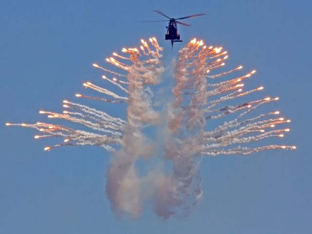 SAAF1226 — - South African Air Force Oryx deploying flares