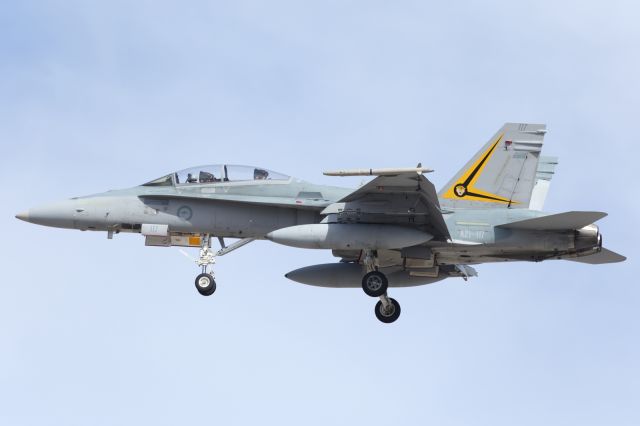 McDonnell Douglas FA-18 Hornet (A21117) - RAAF, F-18 Classic Hornet, approaching runway 01.