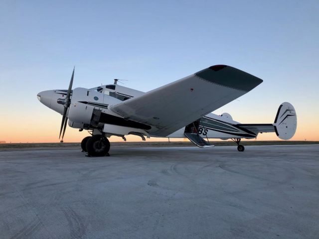 Beechcraft 18 (N7BS) - The famous Bill Signs E18S on dawn patrol