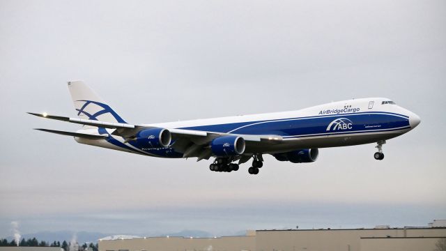 BOEING 747-8 (VQ-BIO) - BOE610 on final to Rwy 16R to complete a ferry flight from KPDX on 2.25.20. (B747-8F / ln 1558 / cn 63784).