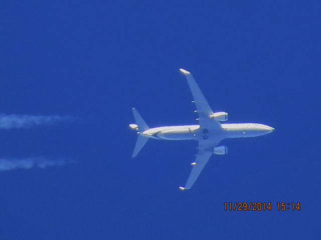 Boeing 737-800 (N577AS) - Alaska Airlines flight 774 from SEA to TPA over Baxter Springs Kansas (78KS) at 37,000 feet.