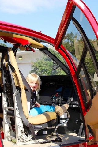 Embraer EMB-120 Brasilia (N27GT) - Peyton Leitz aka "Pey-Pey" checks out the right seat of Uncle Guys EC120, after her first heli flight.  