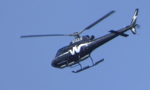 Airbus A350-900 (N353JS) - Shown here is a Eurocopter AS350 passing by Sandy hook NJ in the Spring of 2016.