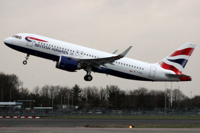 Airbus A320neo (G-TTNJ) - Airborne off rwy 27R on 7-Mar-19 operating flight BAW486 to LEBL.