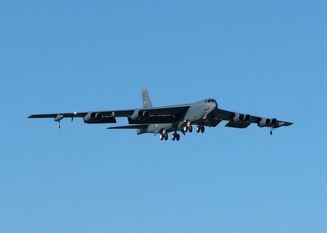 Boeing B-52 Stratofortress (60-0011) - Final for Rwy 15 at Barksdale Air Force Base.