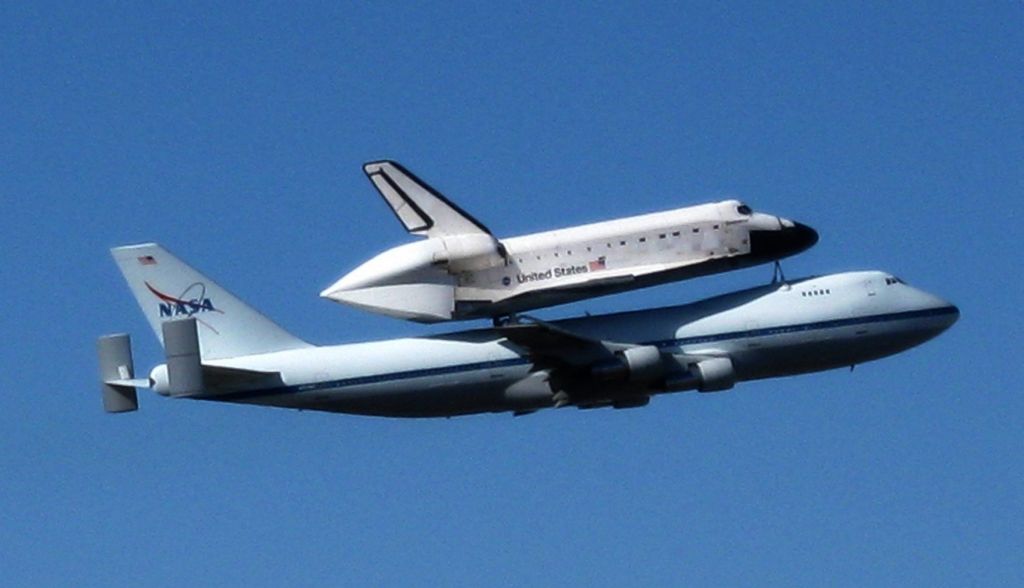 Boeing 747-200 (N911NA) - Space Shuttle Endeavor on the back of the 747, callsign NASA 911, taking off from NAS Fort Worth on December 11, 2008, on its way from California to Florida.