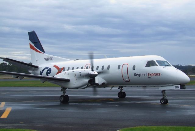 Saab 340 (VH-TRX) - Regional Express Airlines Saab 340B VH-TRX (340B-287) at Burnie Wynyard Aiport Tasmania on July 5, 2016. This aircraft was recently repainted following a maintenance C check.