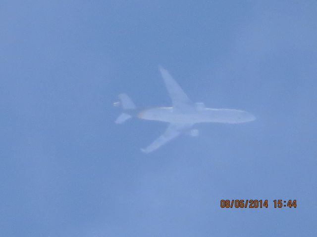 Boeing MD-11 (N284UP) - UPS flight 4935 from ONT to PHL over Southeastern KS (78KS) at 39k feet.