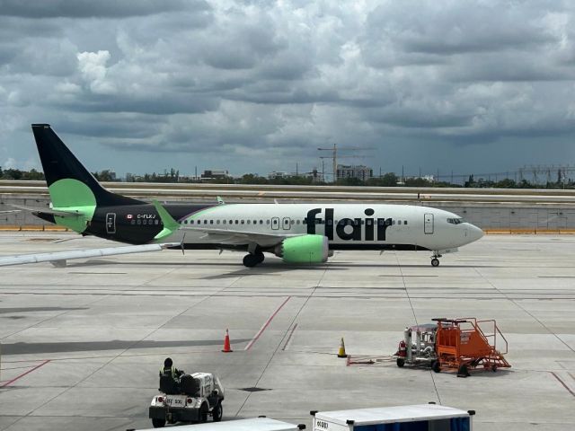 Boeing 737 MAX 8 (C-FLKJ) - Flair pushed out of G11 ready to operate F81601 to YYZ
