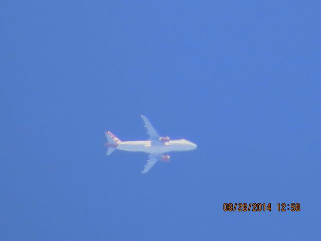 Airbus A320 (N640VA) - Virgin America flight 162 from LAX to EWR over Southeastern Ks at 37k feet.