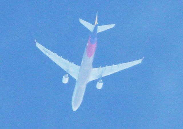 Airbus A330-200 (F-WWYD) - Survol cote vendee 41 000 ft airbus 330 de asiana airlines en Test le 28-03-2014