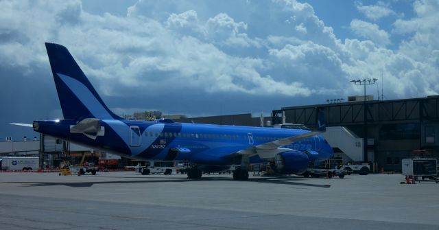 Airbus A220-300 (N247BZ) - Shown here is a brand new Breeze Airlines Airbus 220-300 in the Spring of 2025.