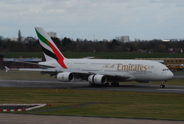 Airbus A380-800 (A6-EUQ) - Taken from Freeport carpark