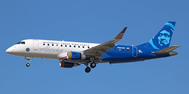 Embraer 175 (N651QX) - QXE's "Honoring Those Who Serve" special paint is captured here during the final few seconds of its s/final to Runway 16R.