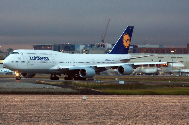 BOEING 747-8 (D-ABYK) - Lufthansa B748 departing BOS for FRA on 8/23/22. The plane diverted the previous night due to mechanical issues while operating EWR-FRA.