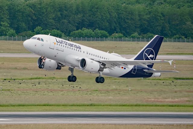 Airbus A319 (D-AIBK) - during take off at DUS / EDDL, 06. jun 2022