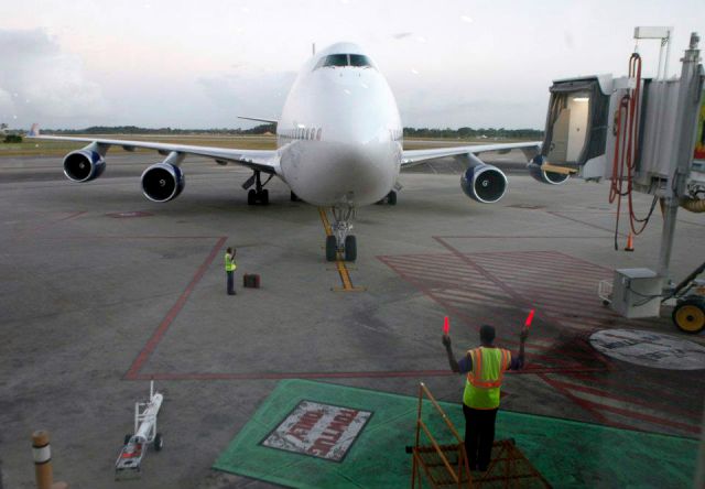 Boeing 747-400 — - Atlas Air B744 arrival. Wet leased by Caribbean Airlines for the Carnival peak period.
