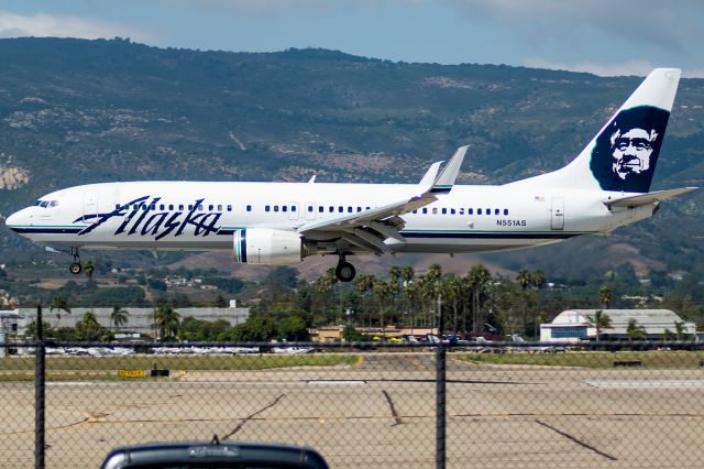 Boeing 737-800 (N551AS) - Daily Seattle flight arriving after its journey