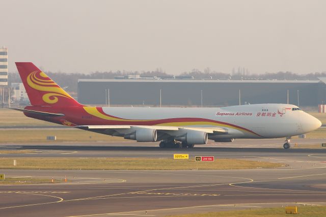 Boeing 747-400 (B-1340) - Suparna Airlines Boeing 747-400F B-1340 taxiing for takeoff from Amsterdam Schiphol en route to Tianjin at 16:27 on Sunday 18/02/18 on flight Y87480