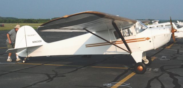 N96309 — - 1946 Taylorcraft BC12-D in Danvlle Va. being tied down for overnight stay