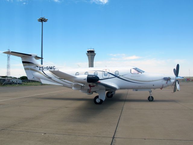 Pilatus PC-12 (ZS-GMC) - At Gaborone, Botswana.