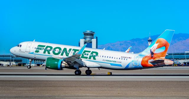 Airbus A320 (N308FR) - N308FR Frontier Airlines Airbus A320-251N s/n 7538 "FLO The Flamingo" - Las Vegas - McCarran International (LAS / KLAS)br /USA - Nevada, January 7, 2018br /Photo: Tomas Del Coro