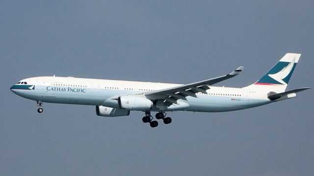 Airbus A330-300 (B-HLR) - Approaching Chek Lap Koks runway 25R on rare day with prevailing west winds